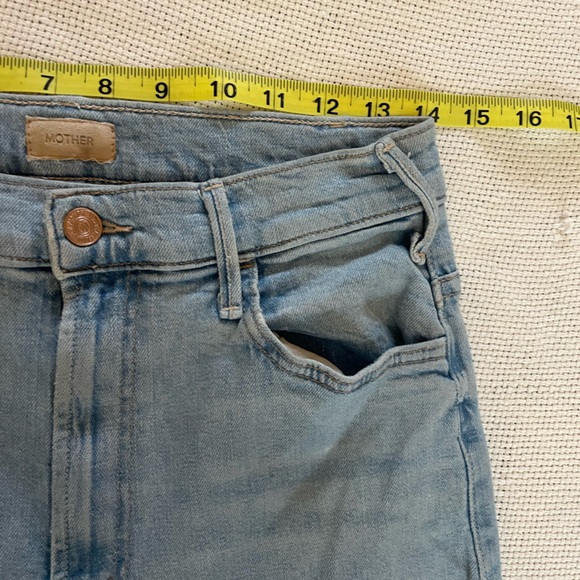 Mother Hustler Roller Flood Jeans In Cherie Cherie Size 29 Wide Leg High Rise - Picture 7 of 13